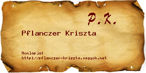 Pflanczer Kriszta névjegykártya
